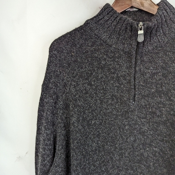 Giorgiolini Sweater Men Size XL Wool Cashmere Blend Brown Quarter Zip - Picture 11 of 11